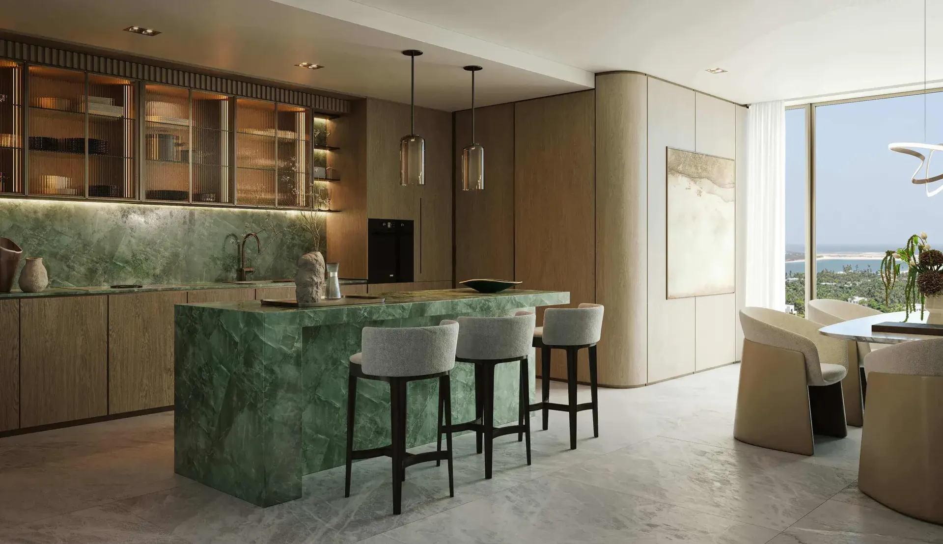 Duplex residence interior at HADO by Beyond over two levels