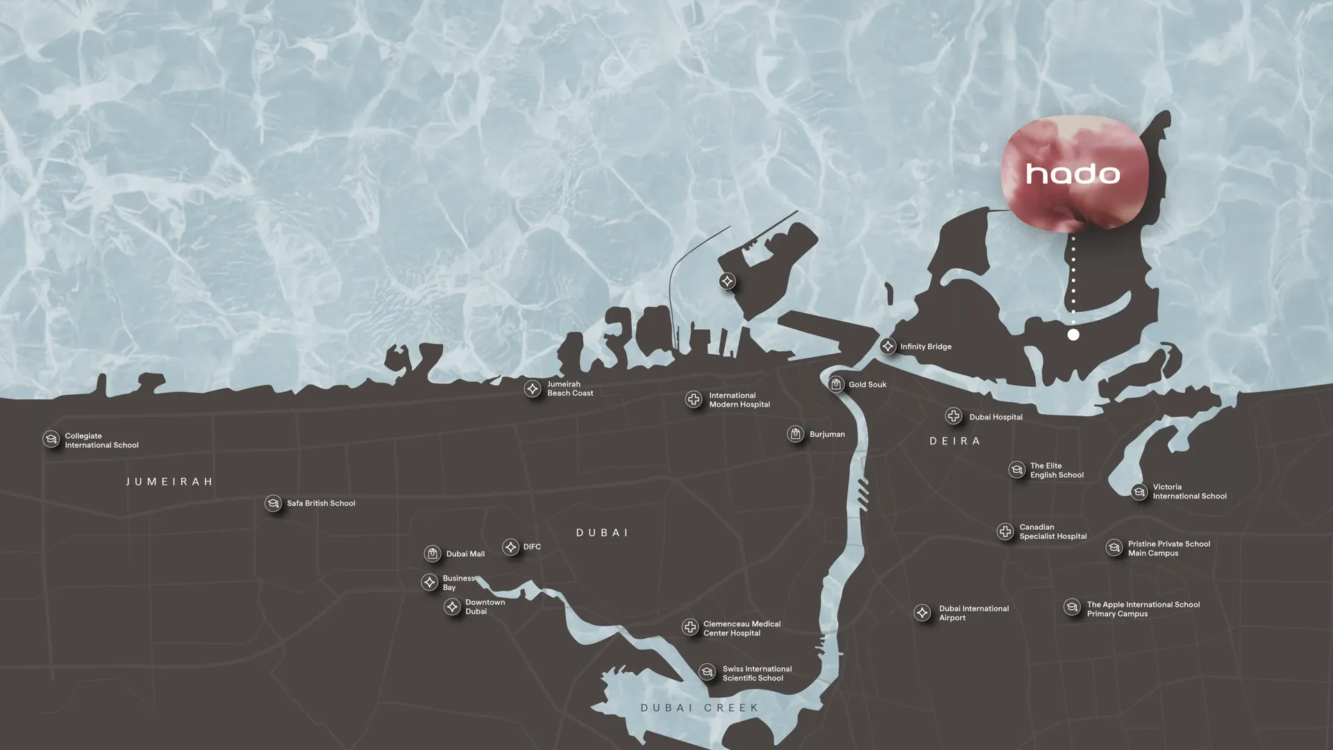 Location map of HADO by Beyond within SIØRA on Dubai Islands